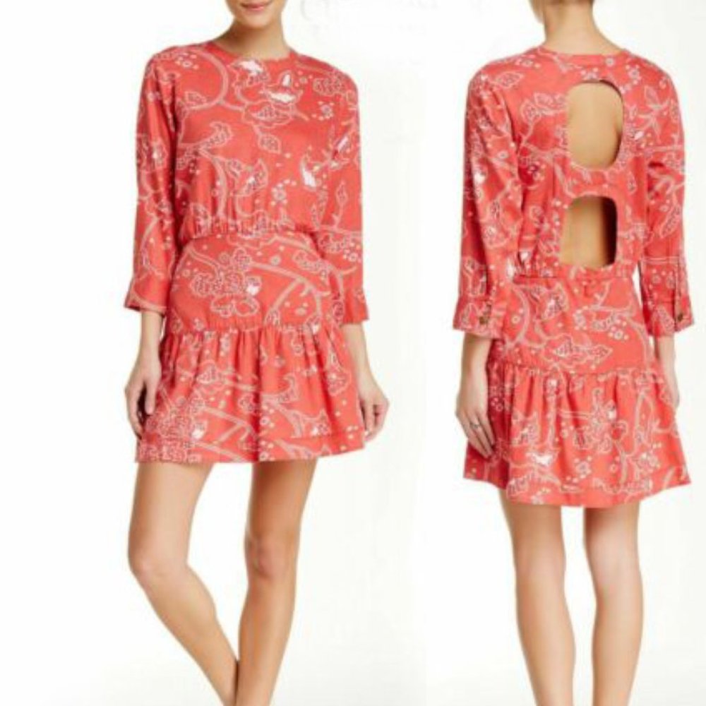 CURRENT/ELLIOTT Tenant Cutout Dress, Red, 0